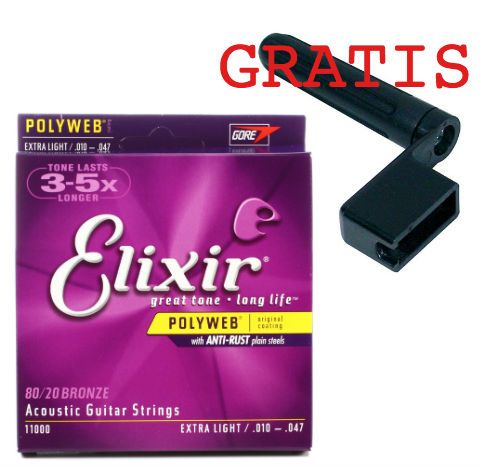 ELIXIR 11000 Polyweb Extra Light .010/.047 Nu gratis Snaarwinder!