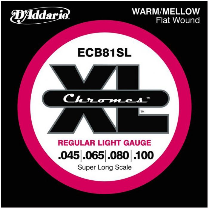 D'Addario ECB81-SL  Chromes Flat Wound Super Longscale Bassnaren .045/.100