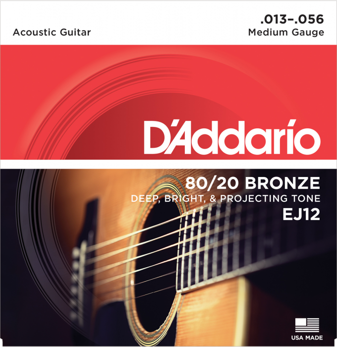 D'Addario EJ12 80/20 Bronze Medium 013-056