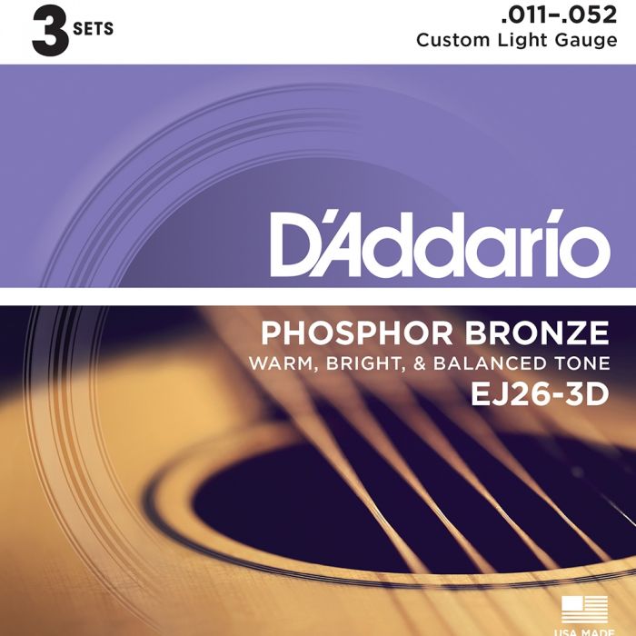 D'Addario EJ26 Phosphor Bronze Custom Light 011-052