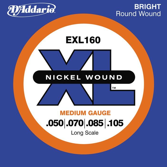 D'Addario EXL160 Medium Roundwound Bassnaren .050/.105