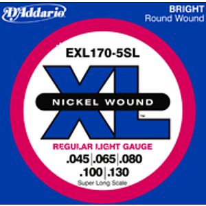 D'Addario EXL170-5SL  5 Snarige Roundwound Bassnaren .045/.130