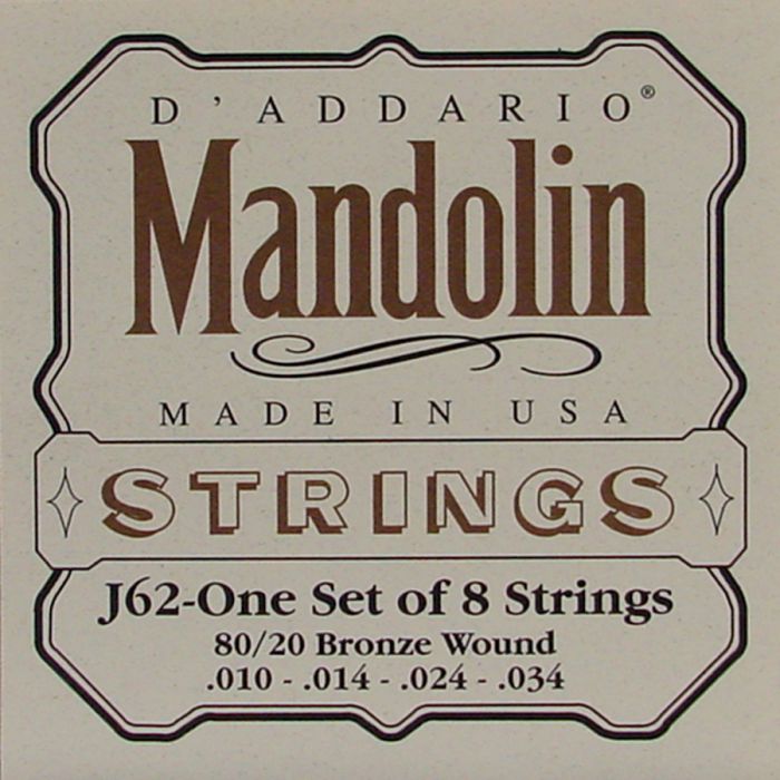D'Addario EJ62 Mandoline Snaren 80/20 Bronze Light  