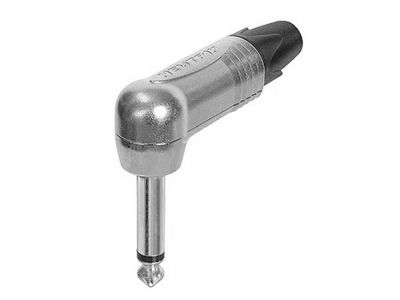 Neutrik Jack plug, 6,3 mm, 2-polig, haaks, nikkel contacten