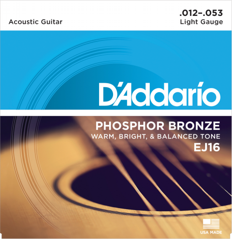 D'Addario EJ16 Phosphor Bronze Light 012-053