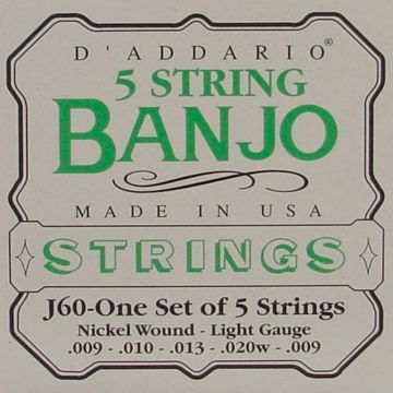 D'Addario EJ60 Banjo snaren .009 5-string light